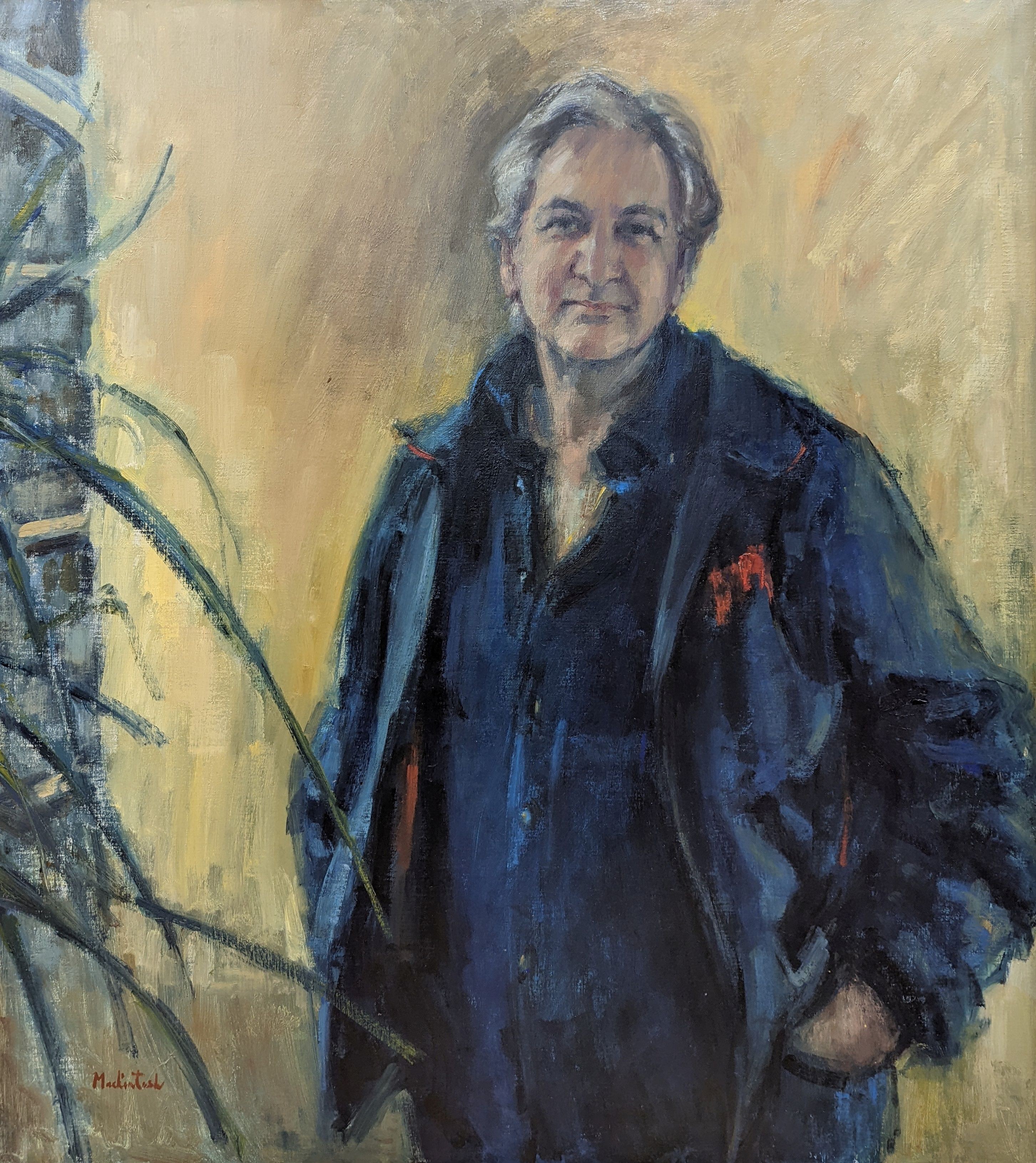 Anne Mackintosh, oil on canvas, portrait of Michael Winner 95x85cm